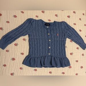Blue Cable Knit Cardigan Ralph Lauren 2T